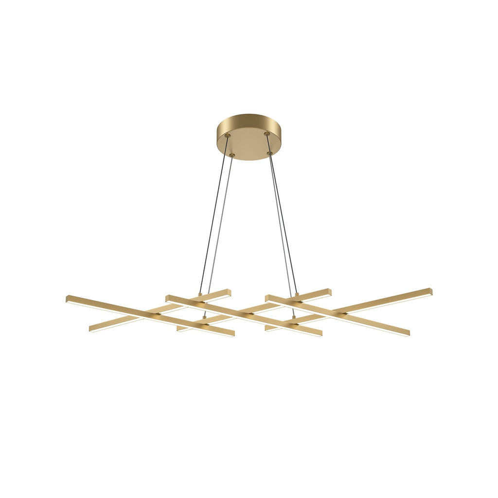 LED pendellampe Halo dimbar messingfarget 103,5 cm forfra