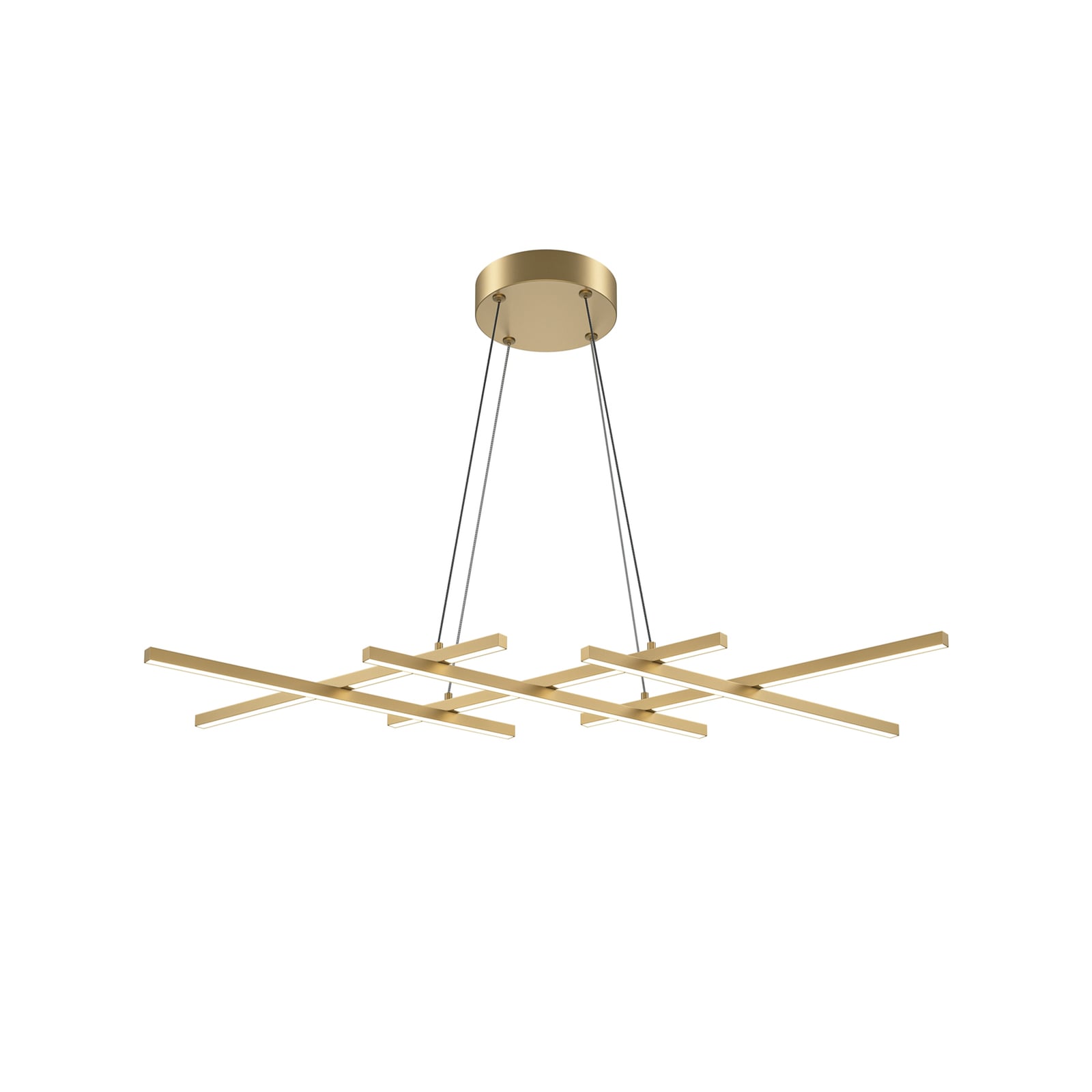 LED pendellampe Halo dimbar messingfarget 103,5 cm forfra