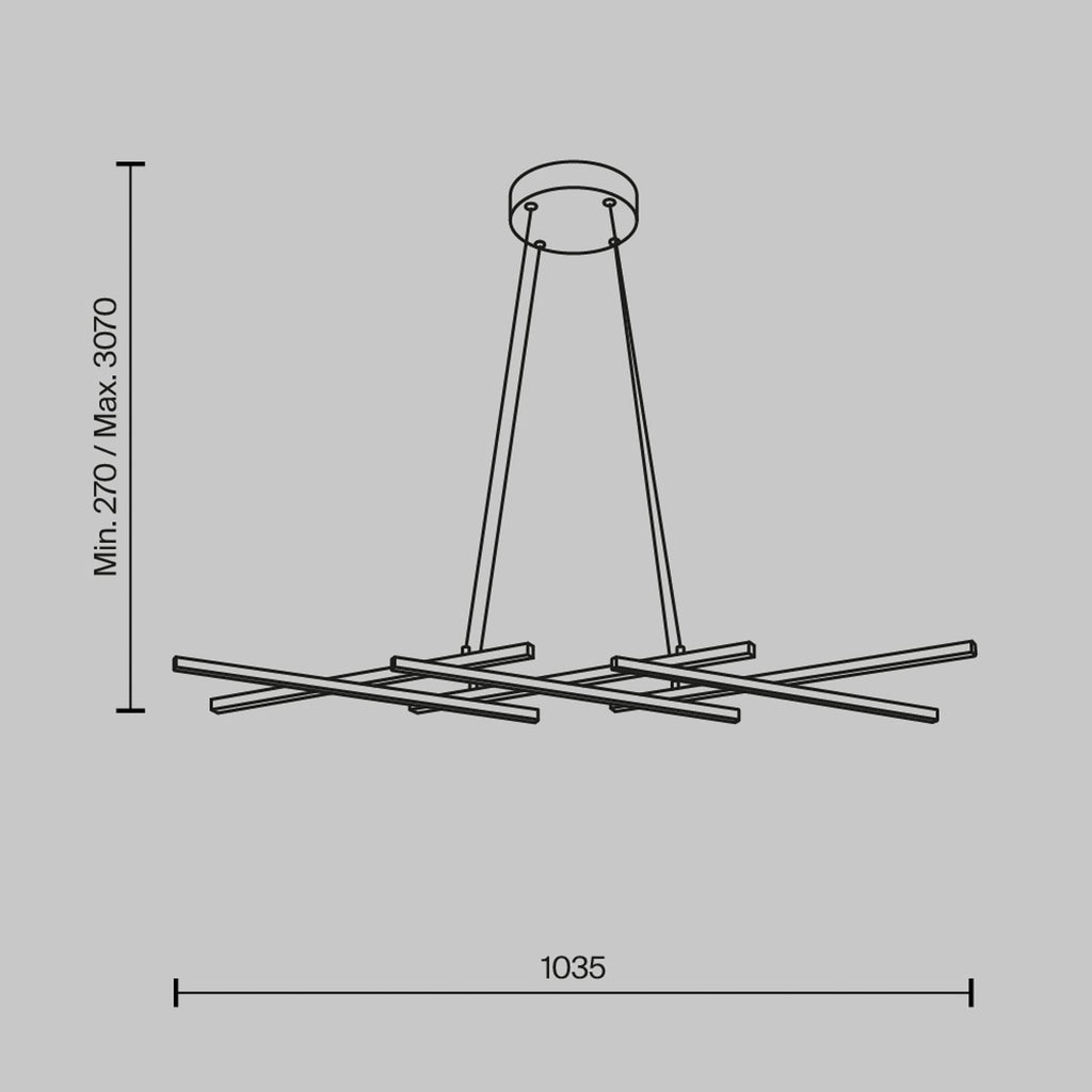 LED pendellampe Halo dimbar messingfarget 103,5 cm bakside