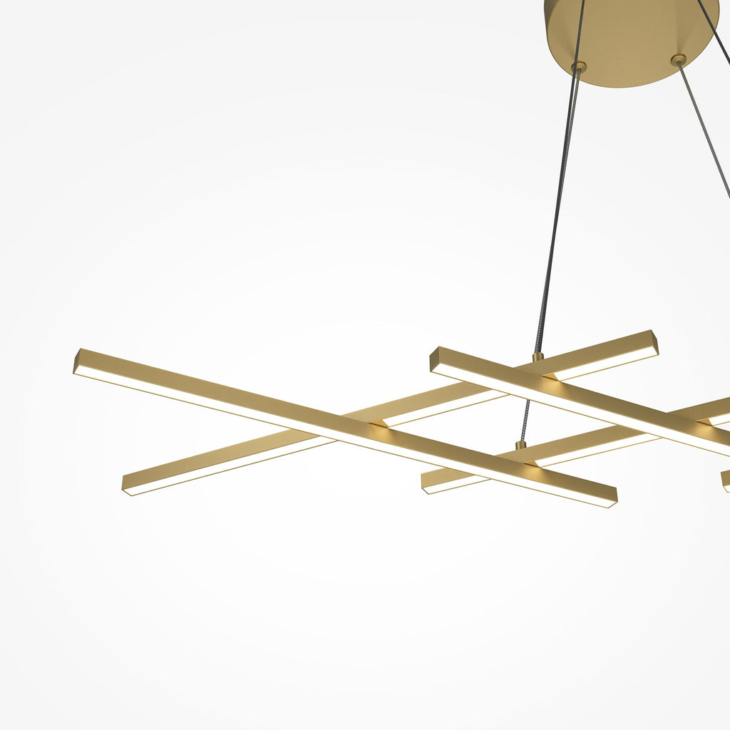 LED pendellampe Halo dimbar messingfarget 103,5 cm detalj