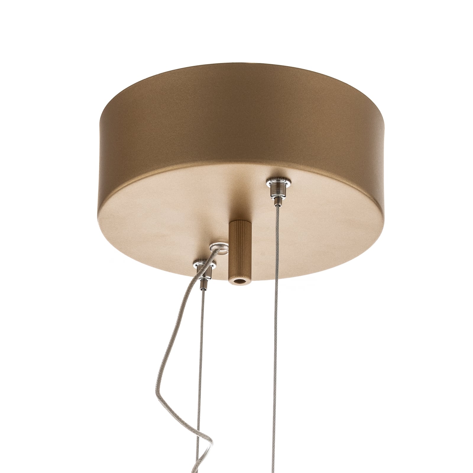 LED pendellampe Hayden skyform metallnett gull med varm belysning