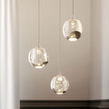 LED pendellampe Hayley 3-lys glass krom Ø25 cm forfra