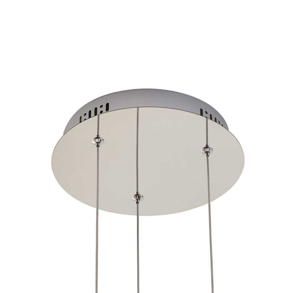 LED pendellampe Hayley 3-lys glass krom Ø25 cm sideprofil