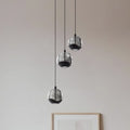 LED pendellampe Hayley 3-lys glass svart forfra