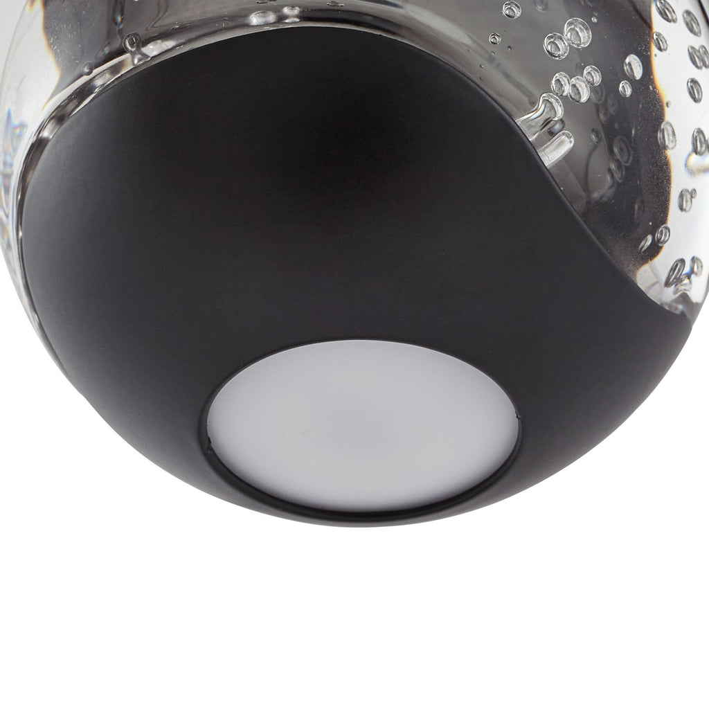 LED pendellampe Hayley 3-lys glass svart Ø20 cm 15W - Lucande
