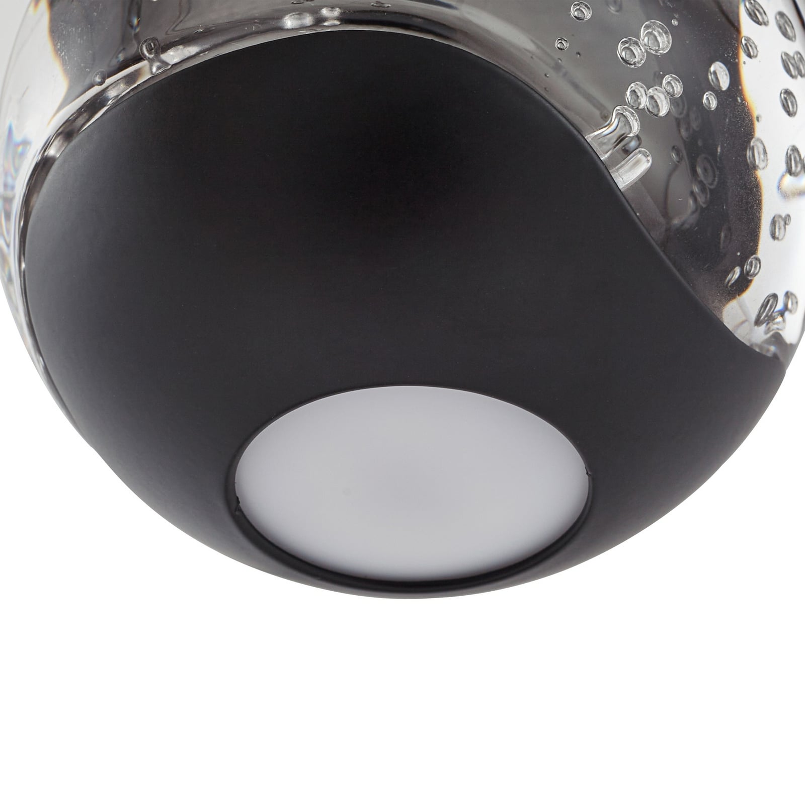 LED pendellampe Hayley 3-lys glass svart Ø20 cm 15W - Lucande