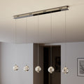 LED pendellampe Hayley 5-lys glass krom 96 cm forfra