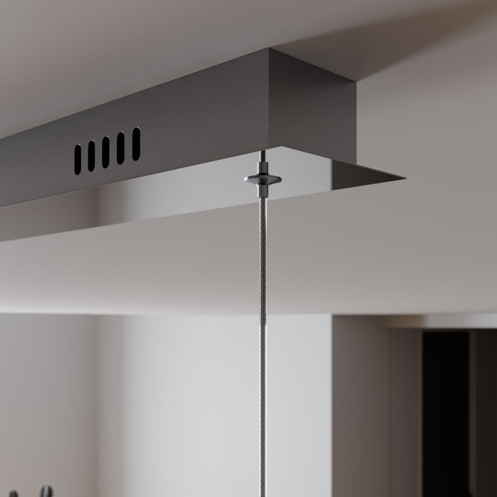 LED pendellampe Hayley 5-lys glass krom 96 cm helhetlig oversikt