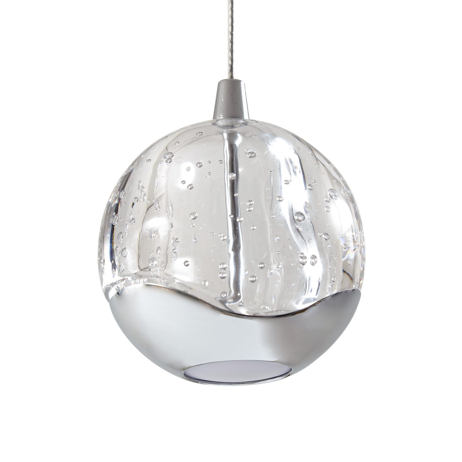 LED pendellampe Hayley 5-lys glass krom 96 cm lysbilde