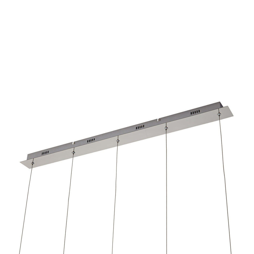 LED pendellampe Hayley 5-lys glass krom 96 cm oppheng detalj
