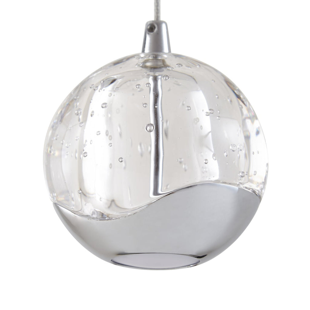 LED pendellampe Hayley 5-lys glass krom fra siden