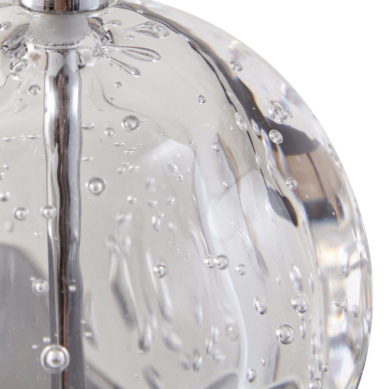 LED pendellampe Hayley 5-lys glass krom oppheng og ledning