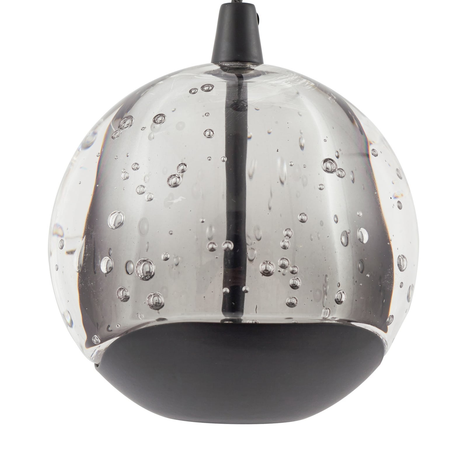 LED pendellampe Hayley 5-lys glass svart 96 cm nærbilde