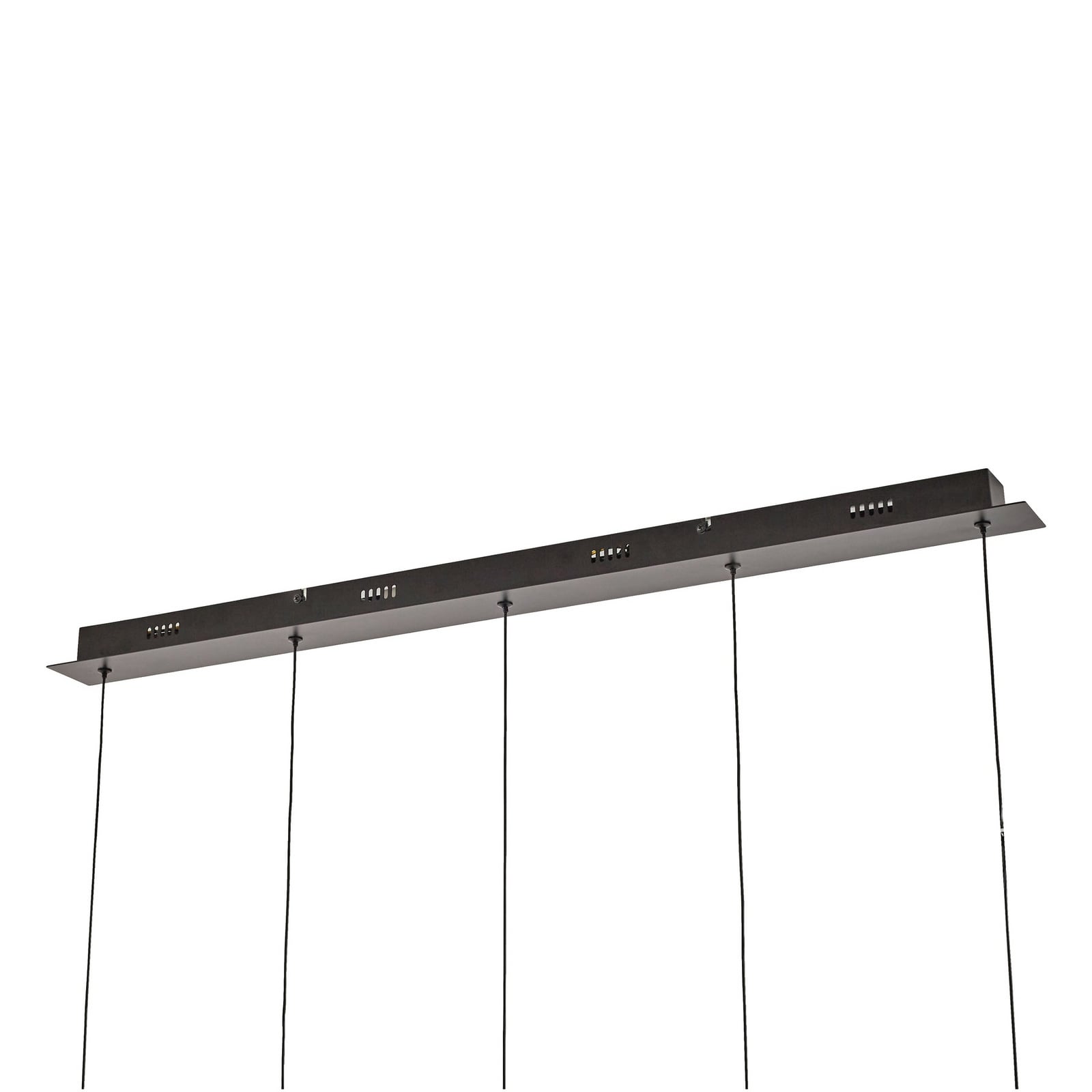 LED pendellampe Hayley 5-lys glass svart 96 cm fra undersiden