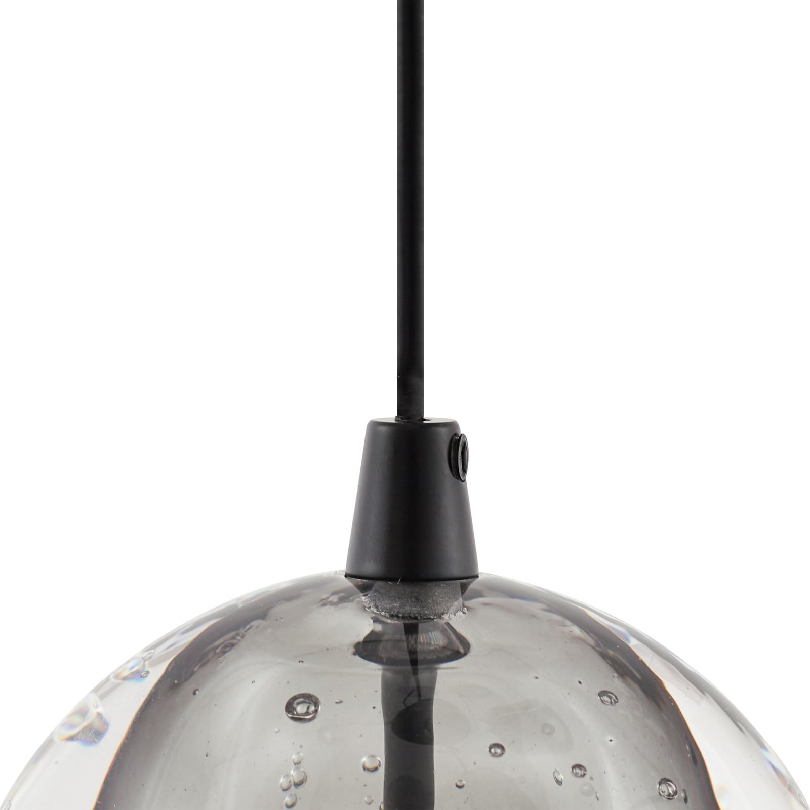 LED pendellampe Hayley 5-lys glass svart 96 cm med lys på