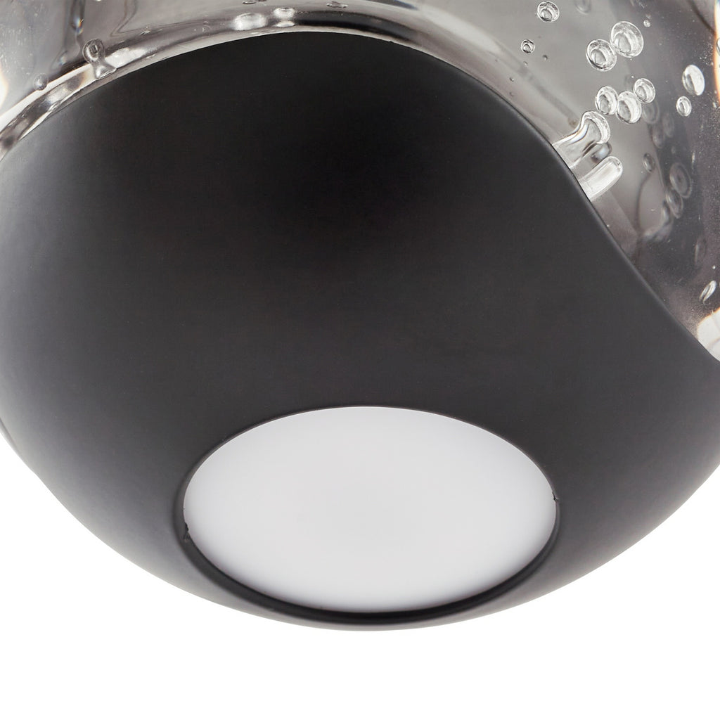 LED pendellampe Hayley 5-lys glass svart 96 cm oppheng