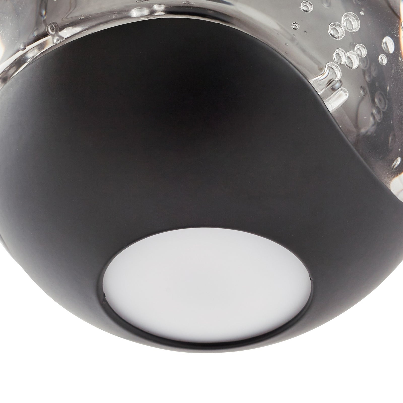 LED pendellampe Hayley 5-lys glass svart 96 cm oppheng