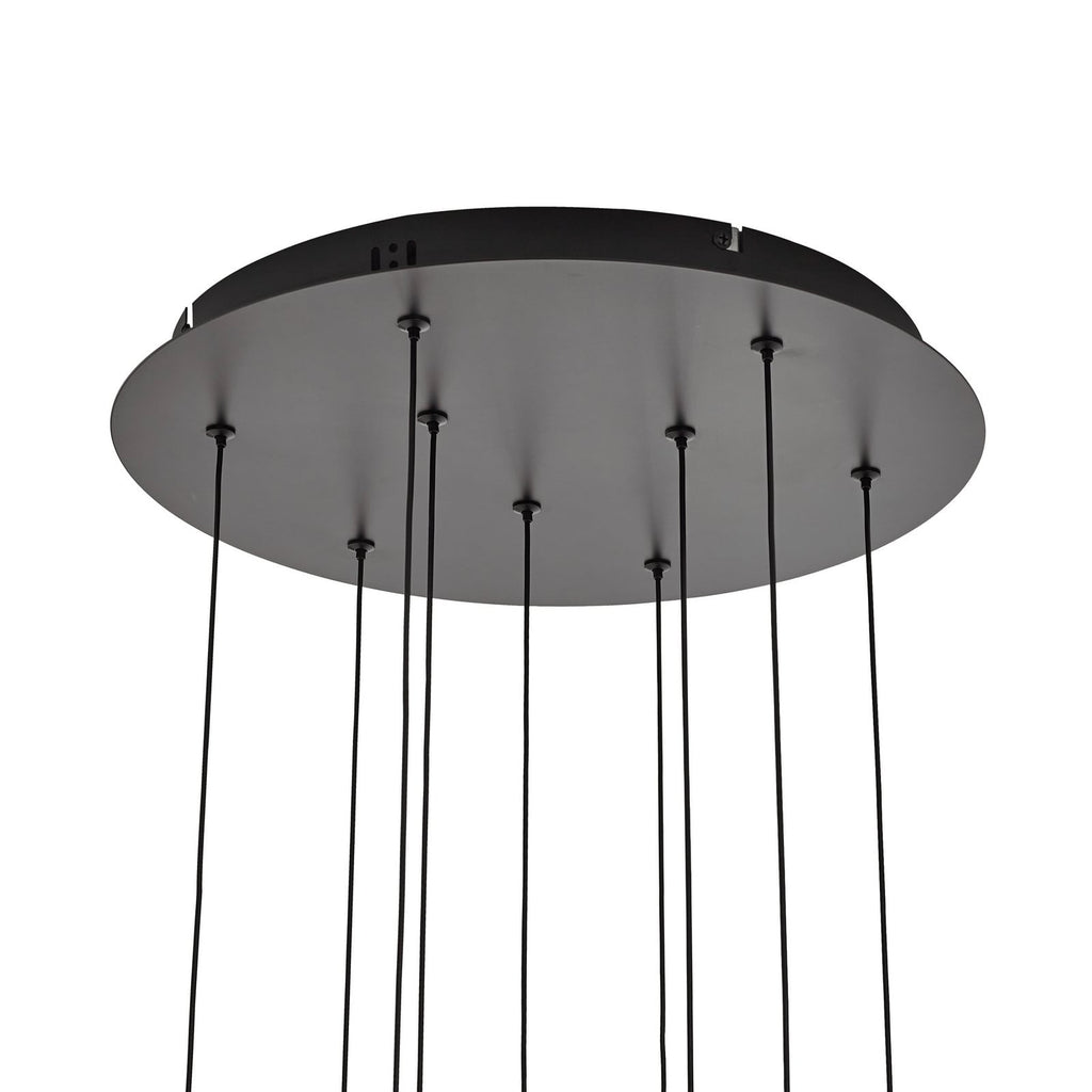 LED pendellampe Hayley 9-lys glass svart opphengshøyde