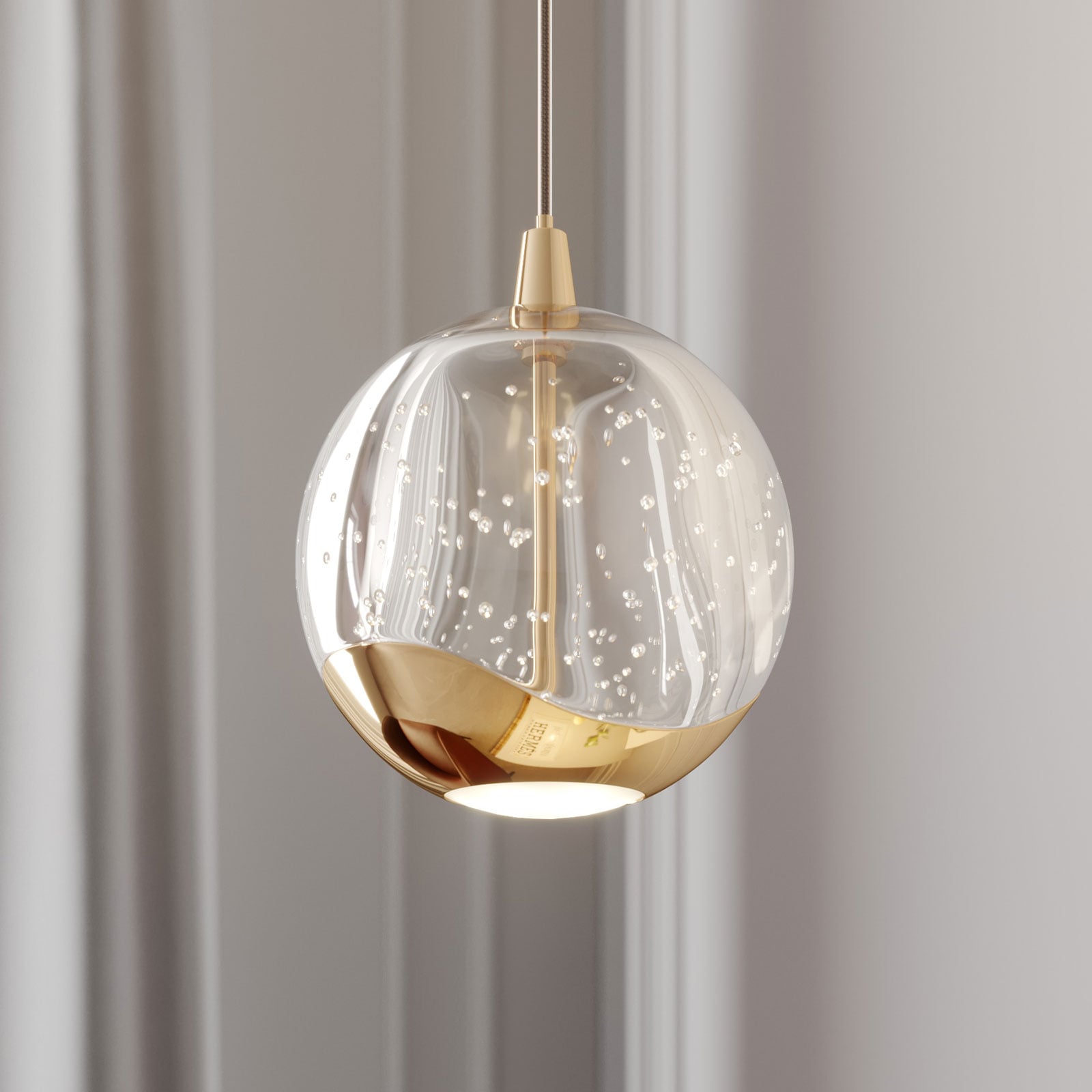 LED pendellampe Hayley glass gullfarget Ø9 cm 6W forfra