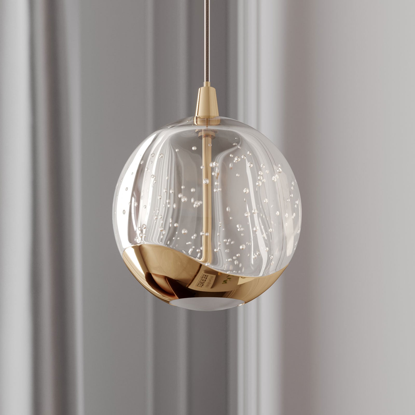 LED pendellampe Hayley glass gullfarget Ø9 cm 6W bakside