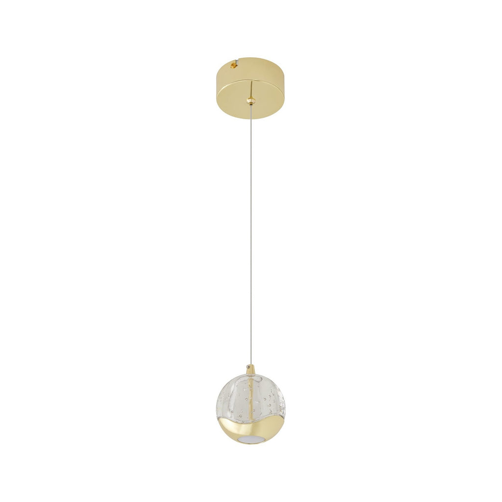 LED pendellampe Hayley glass gullfarget Ø9 cm 6W nærbilde av glass