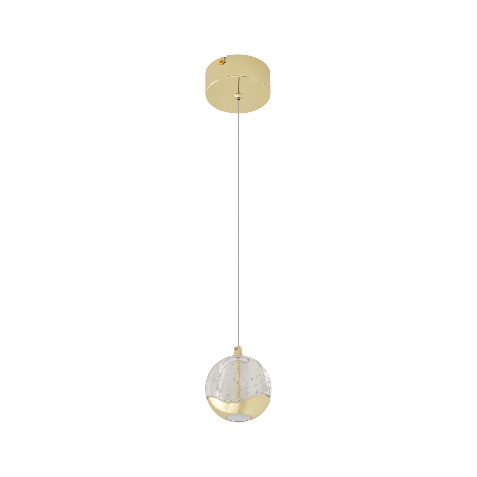LED pendellampe Hayley glass gullfarget Ø9 cm 6W nærbilde av glass