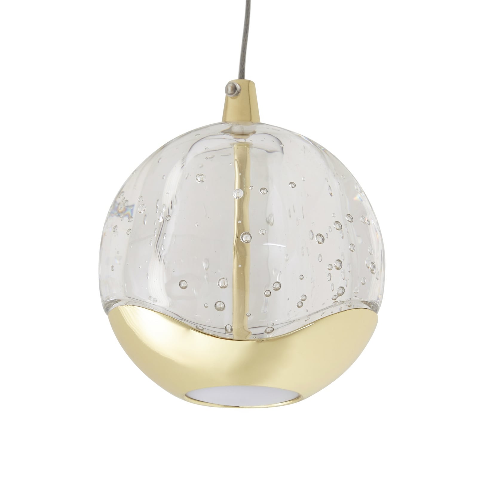 LED pendellampe Hayley glass gullfarget Ø9 cm 6W detalj av metall
