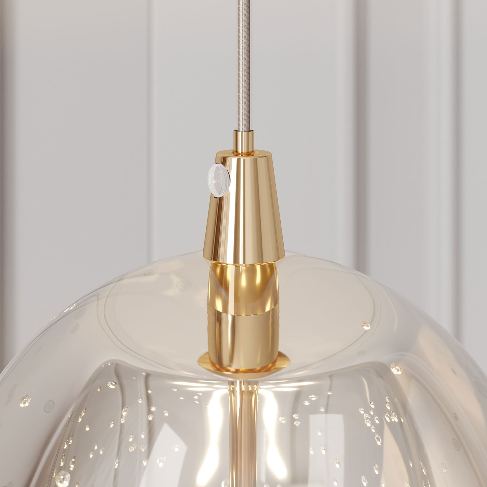 LED pendellampe Hayley glass gullfarget Ø9 cm 6W lyser opp rom