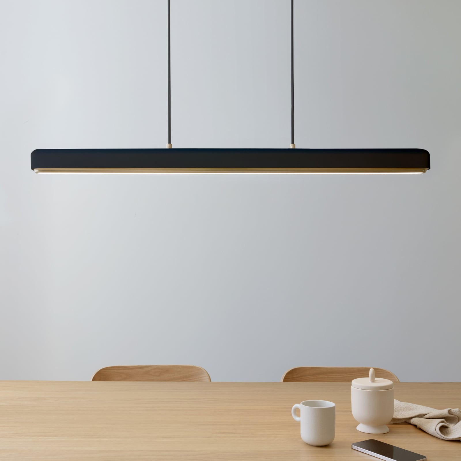 LED pendellampe Hazel Branch svart/messing 100 cm dimbar CCT forfra