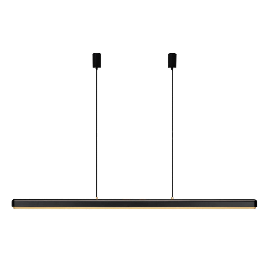 Detalj av dimmerknapper på LED pendellampe Hazel Branch svart/messing