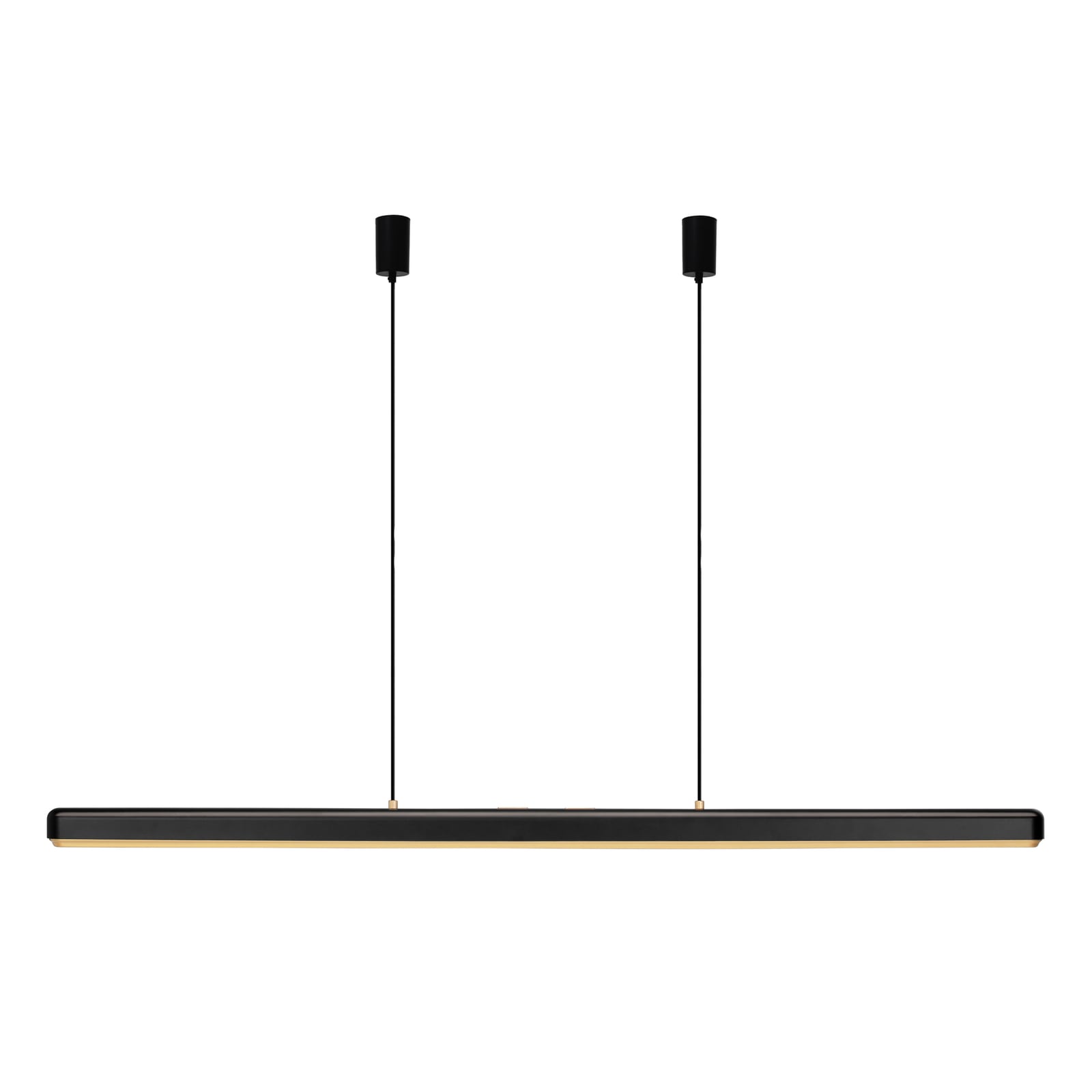Detalj av dimmerknapper på LED pendellampe Hazel Branch svart/messing
