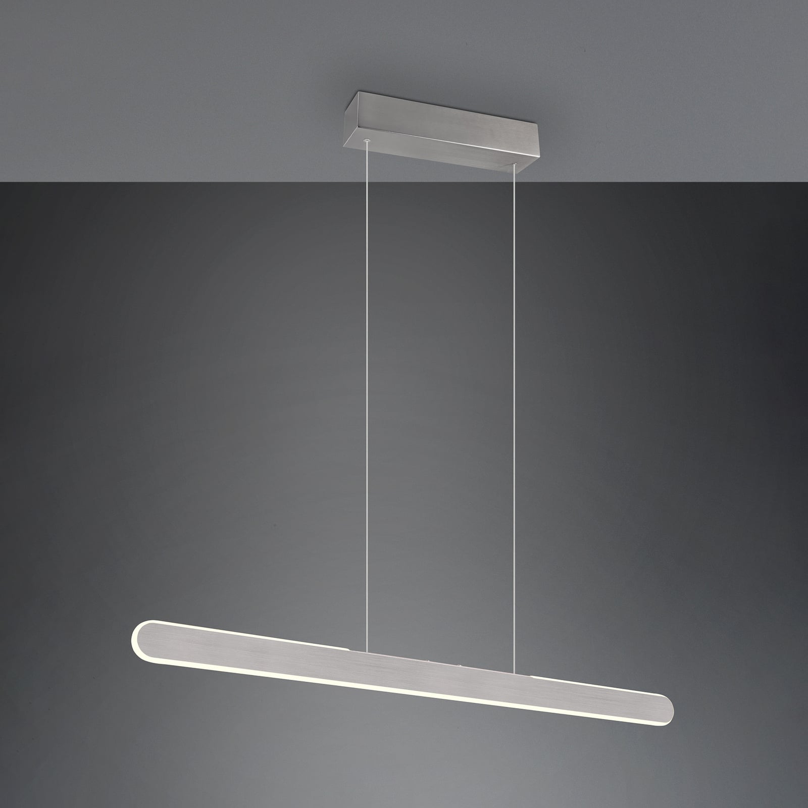 LED pendellampe Helios aluminium 100 cm dimbar CCT detalj av touchdimmer