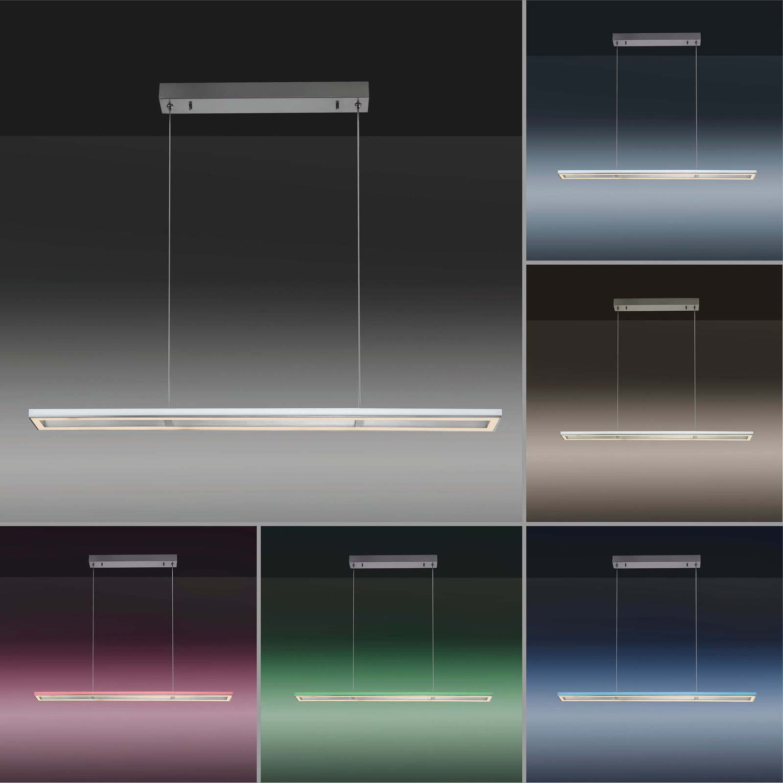 LED pendellampe Helix CCT RGB med fjernkontroll 110 cm fjernkontroll