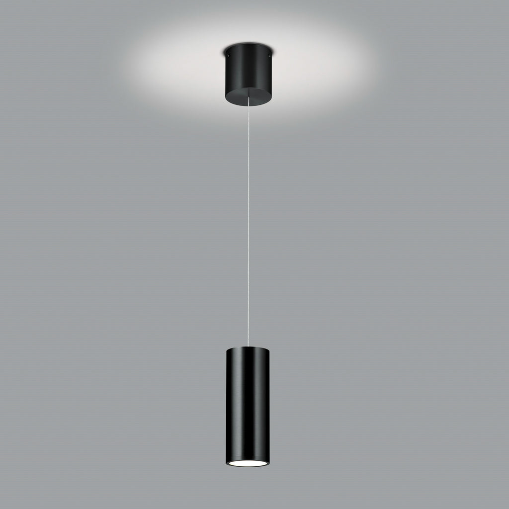 LED pendellampe Helli opp/ned dimbar svart Ø8 cm detalj