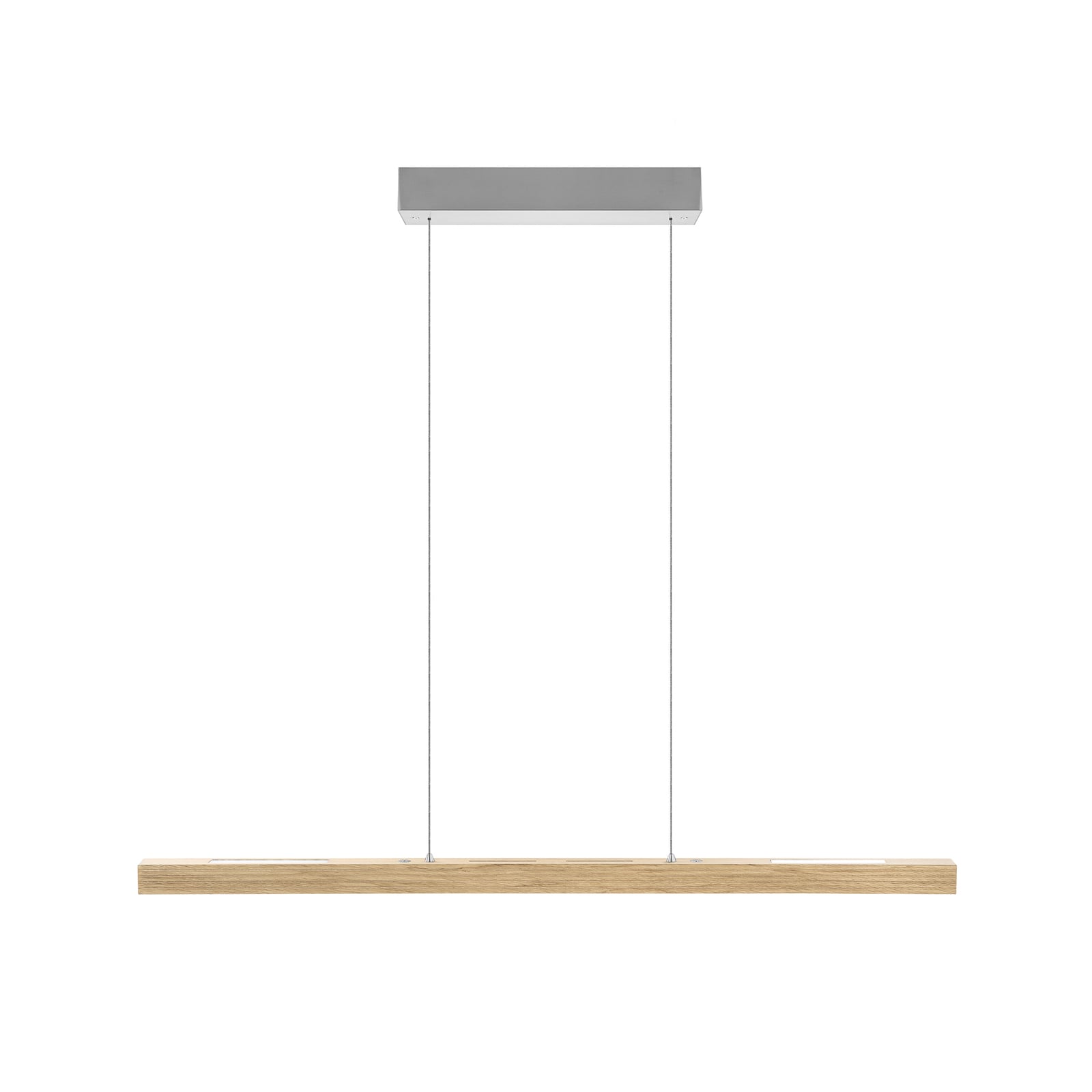 LED pendellampe Hermann eik natur opp/ned dimbar 100 cm forfra