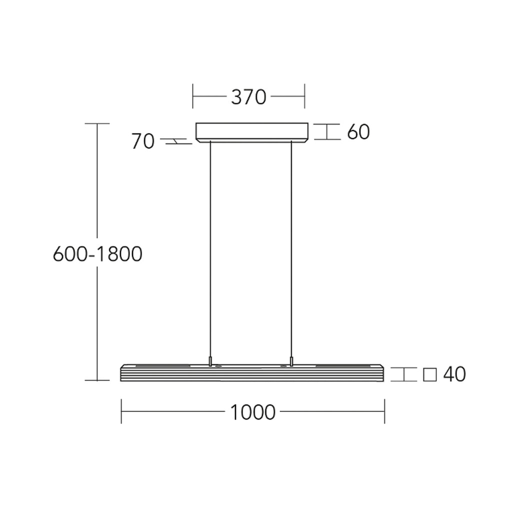 LED pendellampe Hermann eik opp/ned dimbar 100 cm bakside