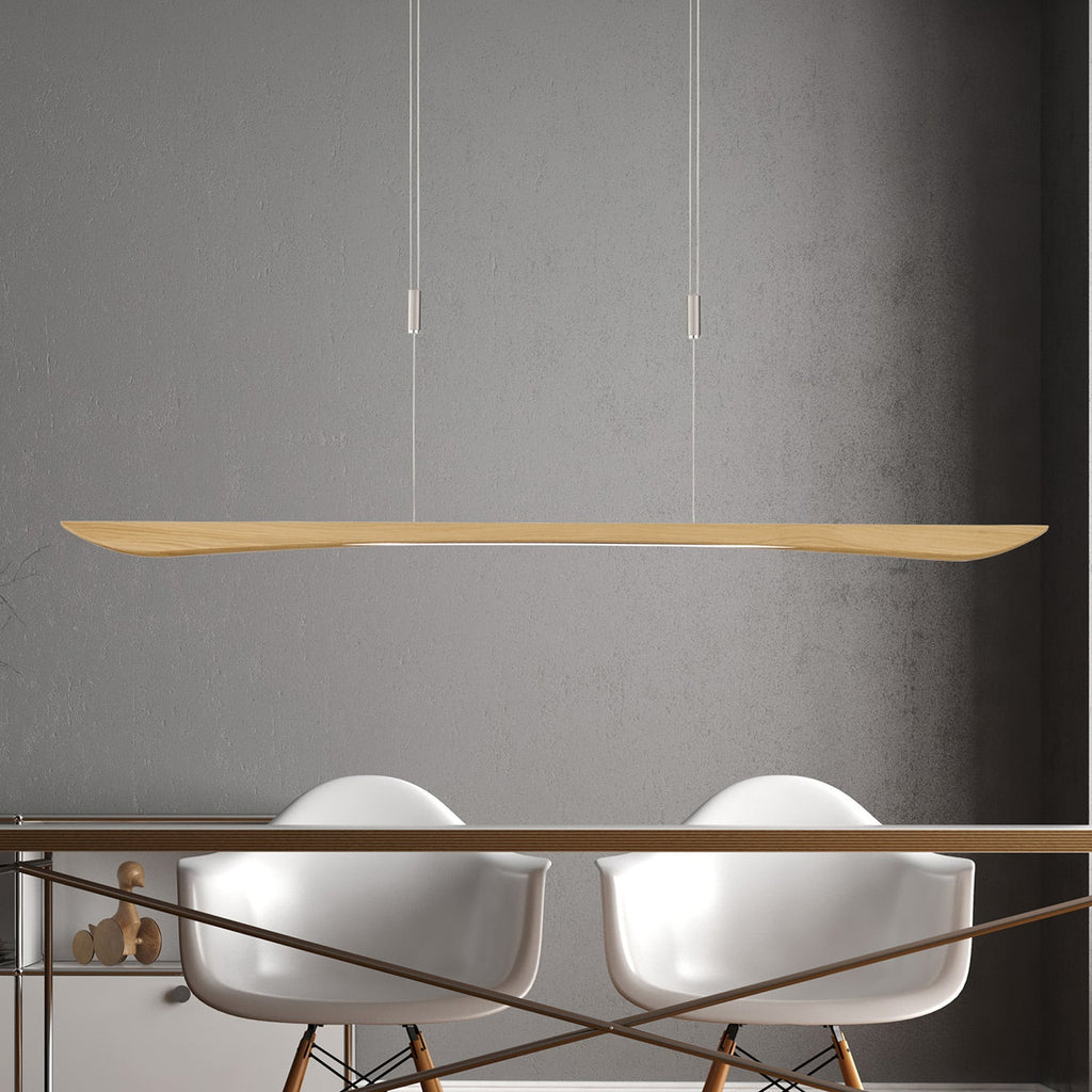 LED pendellampe Hiba dimbar eik 148 cm 26W 2700K forfra