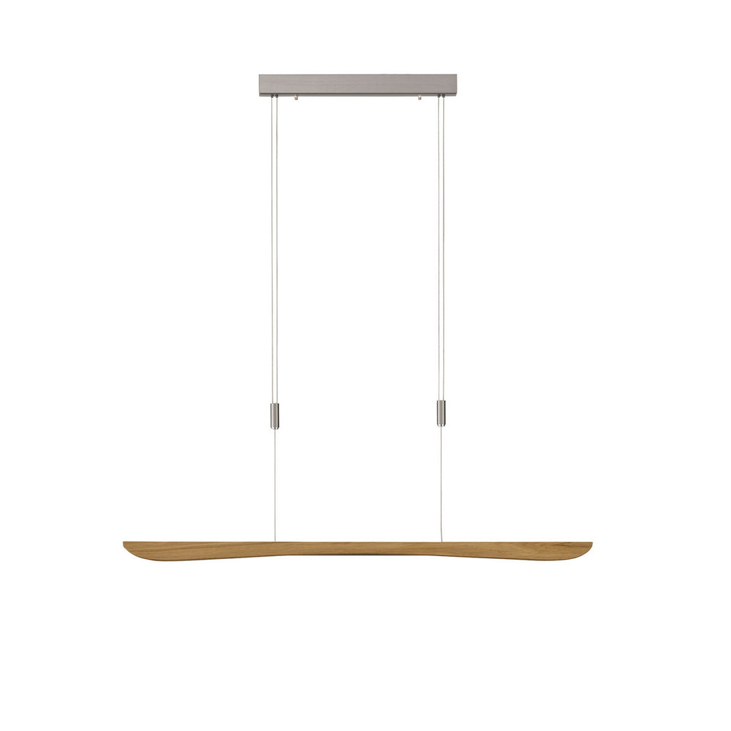 Detalj av LED pendellampe Hiba eik natur dimbar 118 cm