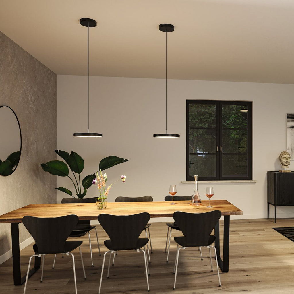 LED pendellampe Hildor dimbar svart Zigbee bakside