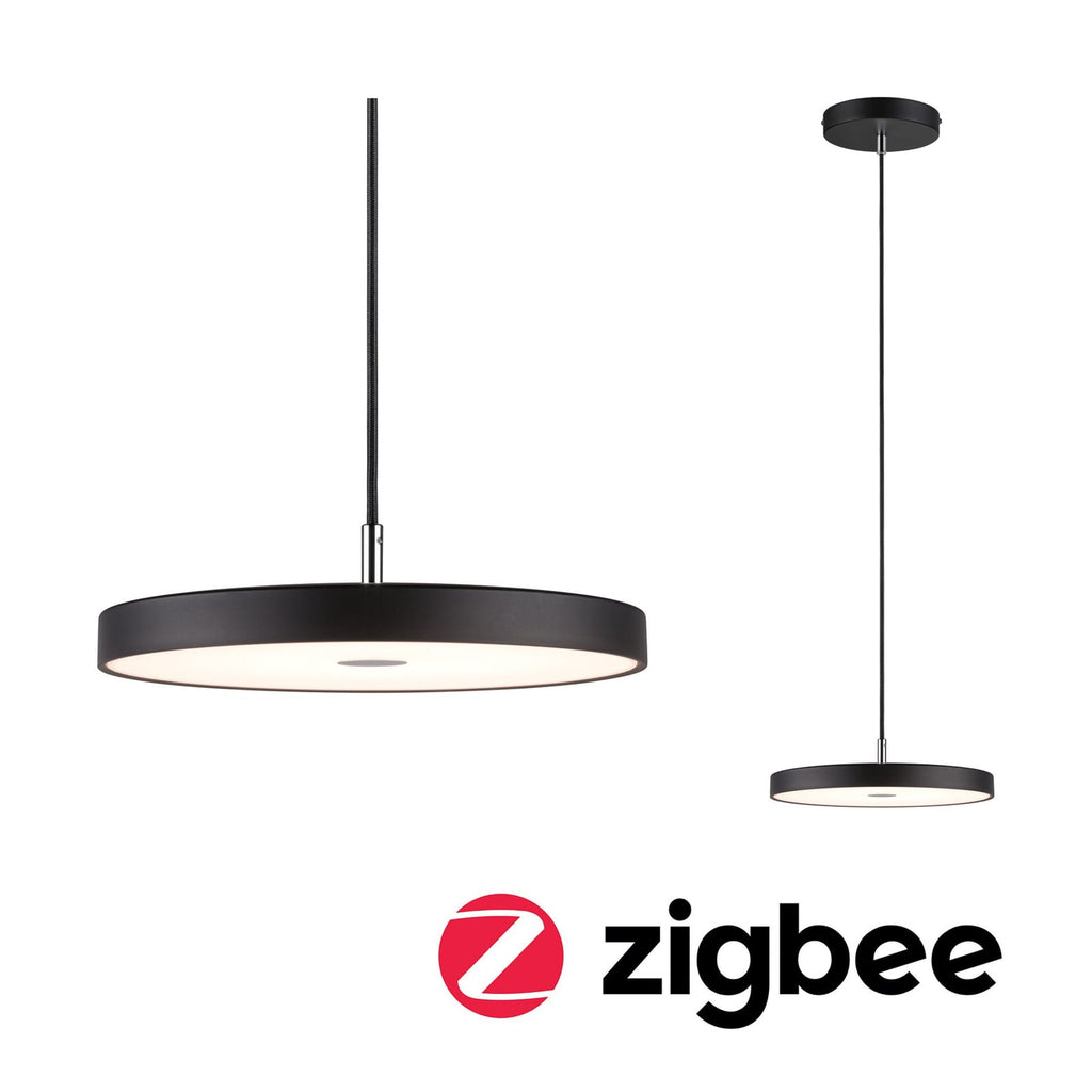 LED pendellampe Hildor dimbar svart Zigbee montert