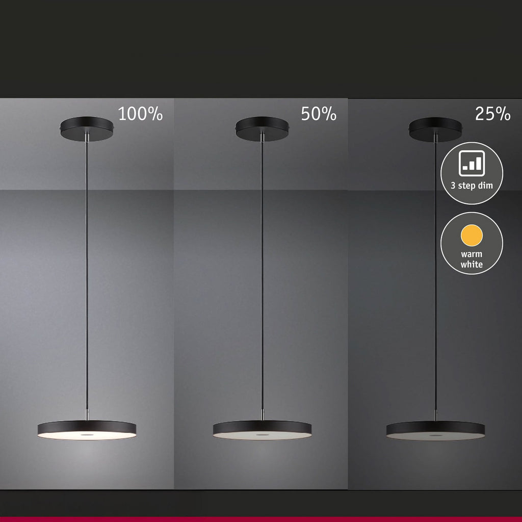 LED pendellampe Hildor svart matt dimbar med dimmerbryter