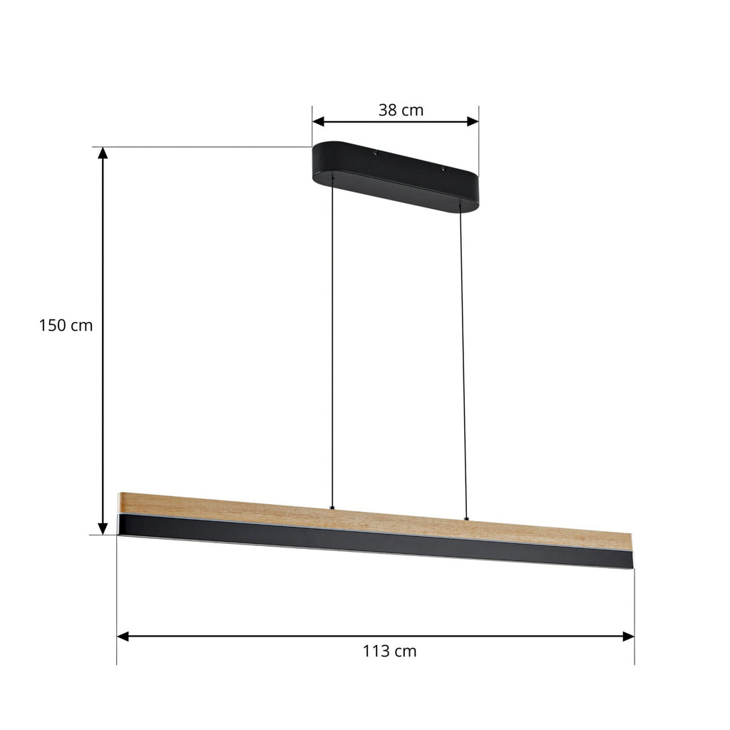LED pendellampe Holven tre CCT dimbar 113 cm montert i rom