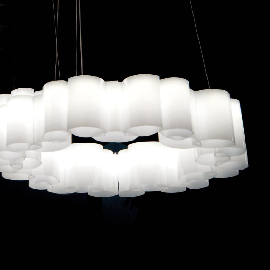 LED pendellampe Honey dimbar rund Ø58 cm hvit 35W Stilnovo bakside