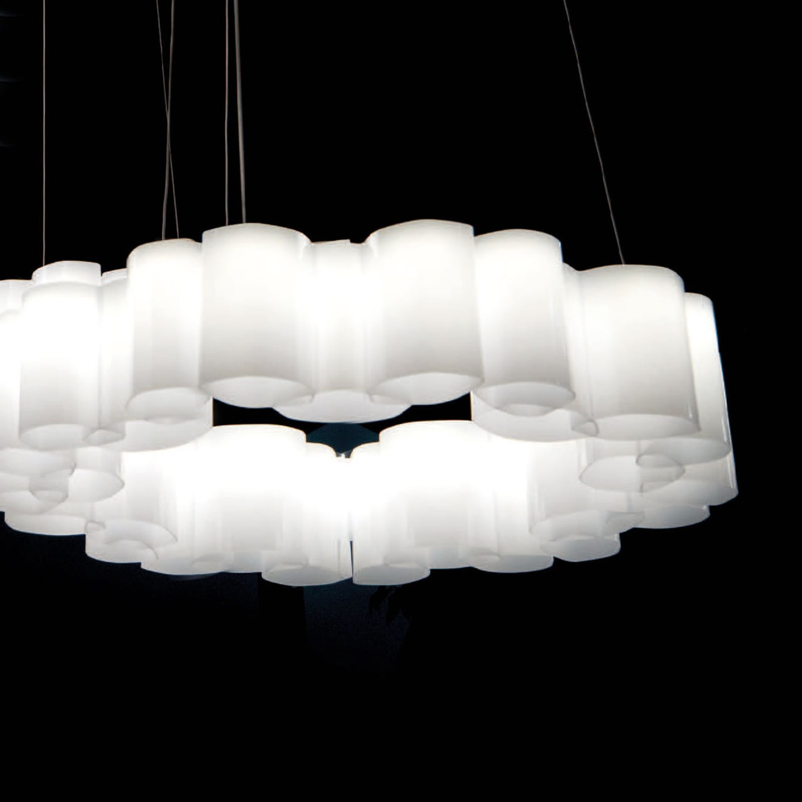 LED pendellampe Honey dimbar rund Ø58 cm hvit 35W Stilnovo bakside