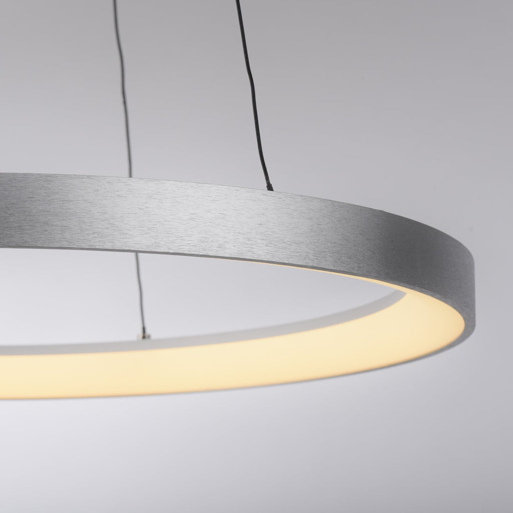 Nærbilde av LED pendellampe Hoop aluminium Ø57 cm