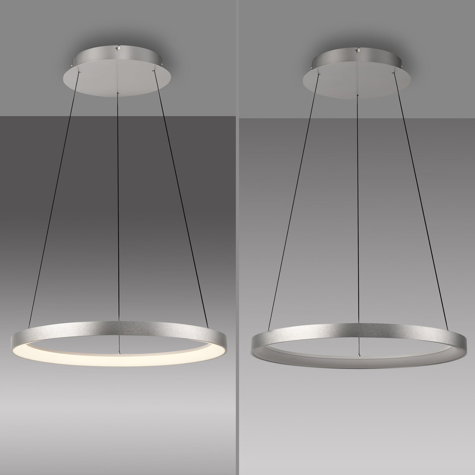 LED pendellampe Hoop aluminium Ø57 cm med dimmer