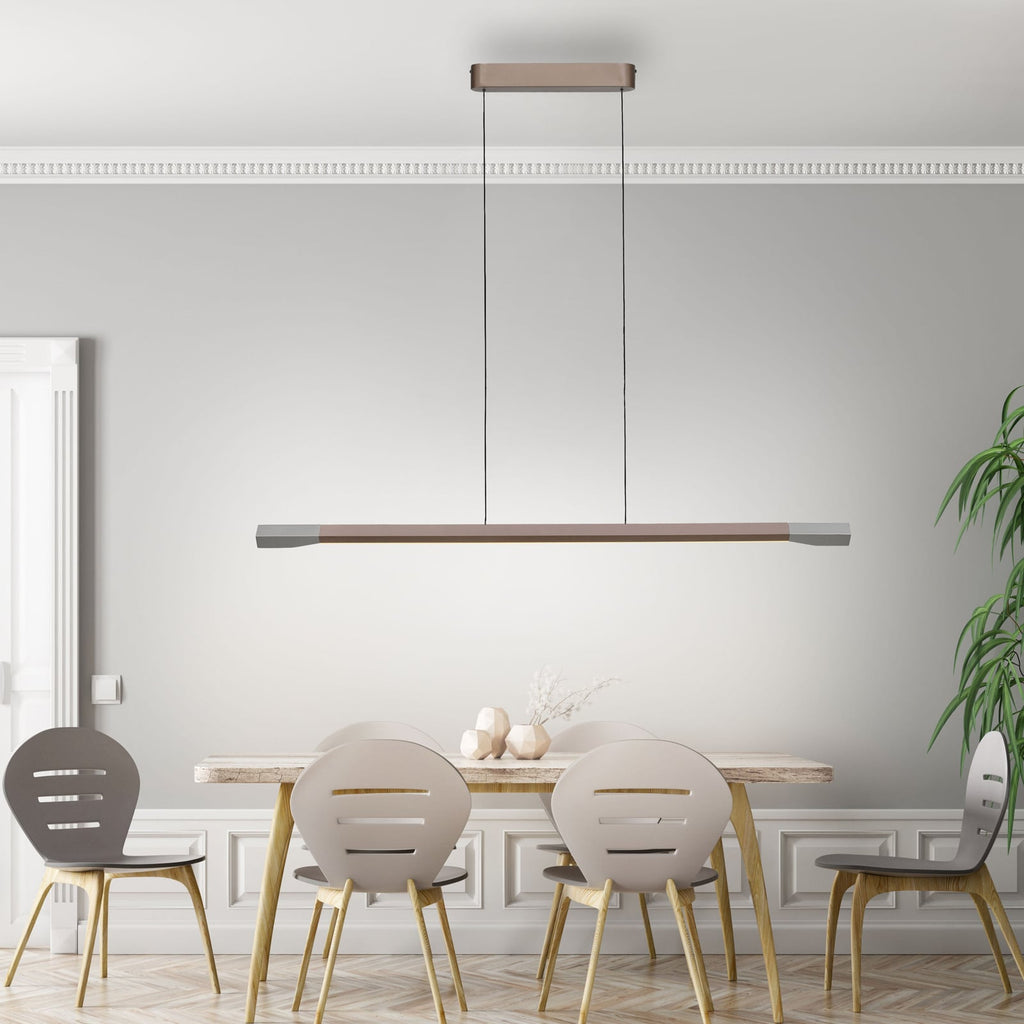 LED pendellampe Hoop dimbar brun 128 cm bakside