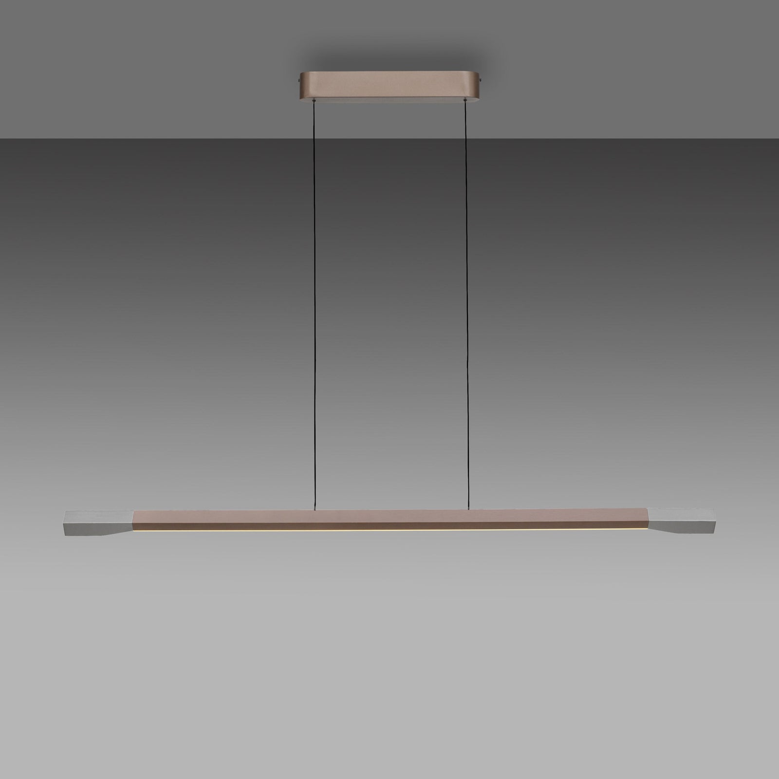 LED pendellampe Hoop dimbar brun 128 cm montert