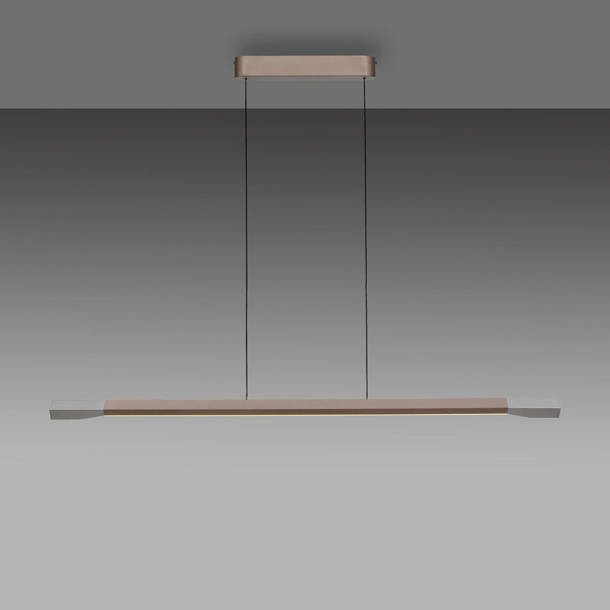 LED pendellampe Hoop dimbar brun 128 cm montert