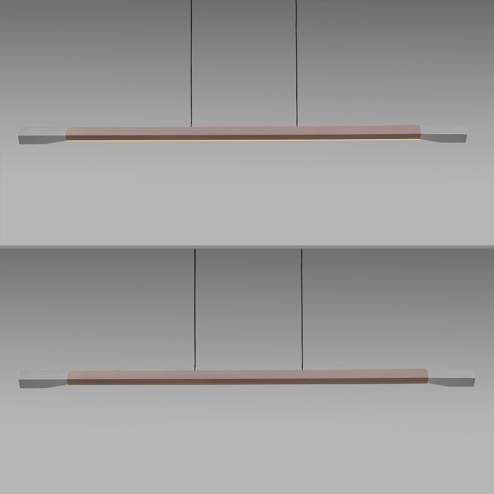 LED pendellampe Hoop dimbar brun 128 cm fra siden